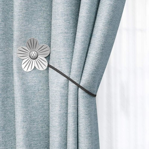 4 kpl Vintage-tyylinen magneettisia hartsi-kukkakoristeita verhotankoihin