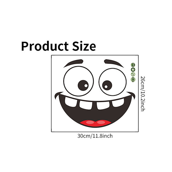 #Tegneserie sjove klistermærker smiley badeværelse toilet klistermærker, 30x30 cm#