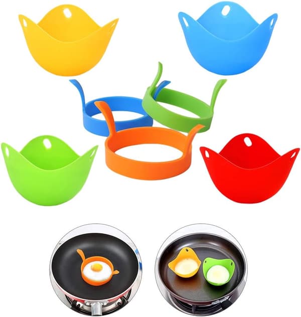 *Sett med 3 non-stick silikon eggformer + 4 posjerte eggposjerere*