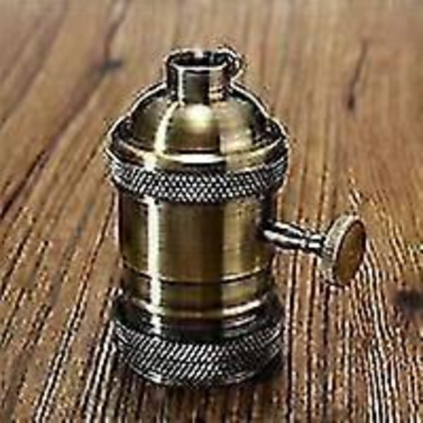 Boveution E26/E27 Retro Vintage Edison Industrielampe Sockel med Bryter - Bronse