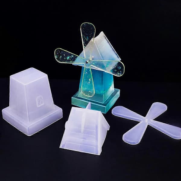 Vindmølle Silikoneform Epoxy Resin Støbeforme til DIY Vindmølle Hjemmeindretning