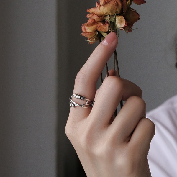 Angstring, Lindrer Angst Stress, Roterende Ring, Retro Justerbar