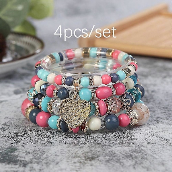 Armbånd - Fine smykker - Charmerende Boho Armbånd, Unikt Hjerteformet Vedhæng