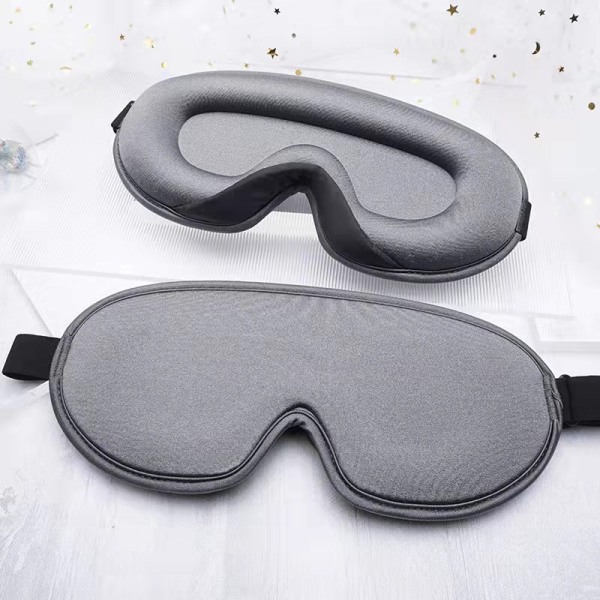 Grå sömnmask, nattmask män/kvinnor, andas bekväm 3D