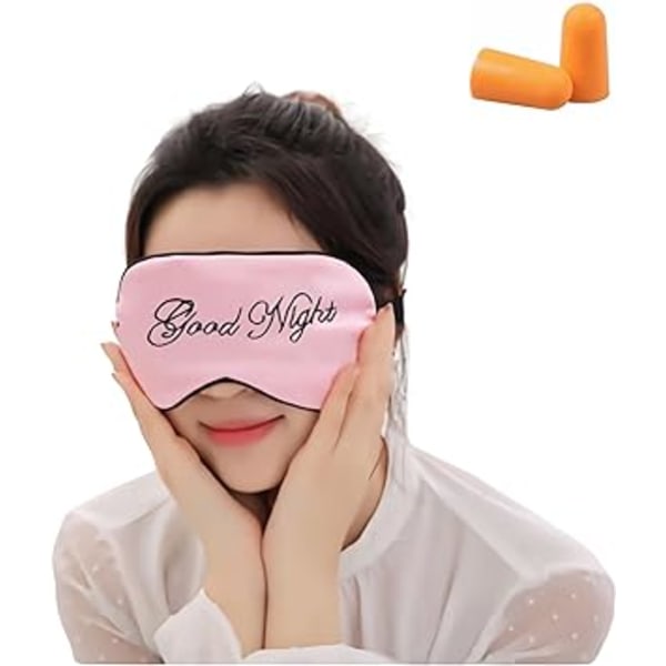 (Rosa) Sömnmask och ögonbindel，Superlen ögonmask för sleepi