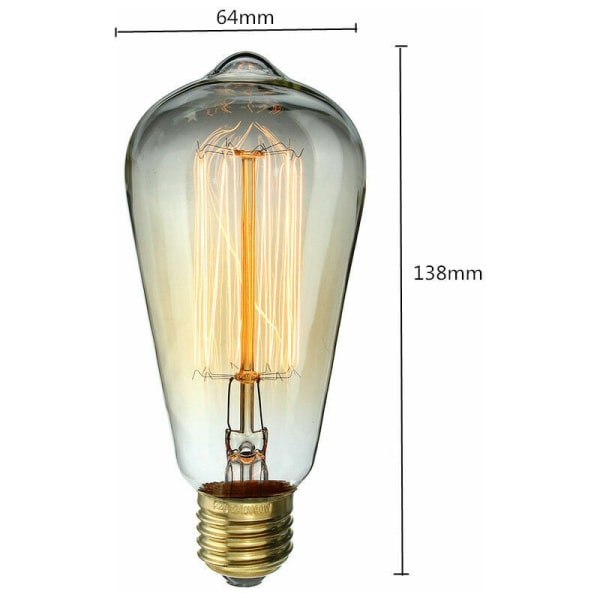 /#/Vintage Edison Ampuller Ampull 40W E27 Vis Glödlampa ST/#/