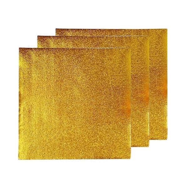200 st Aluminiumfoliepapper Guldfoliepapper Omslagspapper Presentförpackning Apelsinskal för Förpackning Choklad (Gyllene)
