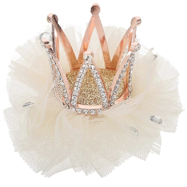 1 stk. Barnekrone Hårspenne Rhinestone Bobby Søte Panneluggspenner Hårtilbehør for Barn Beige