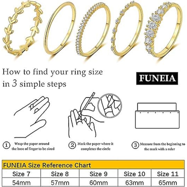 Stabelbare guldringe til kvinder, der ikke anløber, trendy, fine 14K guldbelagte stabelbare cubic zirconia tommelfingerring