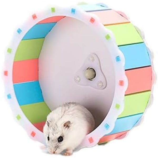 *Det tysta löphjulet för hamster-chinchilla-smådjur leker färgglatt som beskrivet*