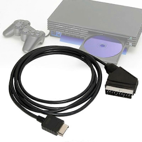 1,8 m RGB Scart TV AV -johto, korvaava liitäntäkaapeli, yhteensopiva Sony Playstation PS2 3:n kanssa