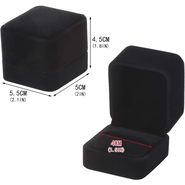 2 st (svart) sammetssmyckeskrin, ringbox, örhängenbox, hängsmycke
