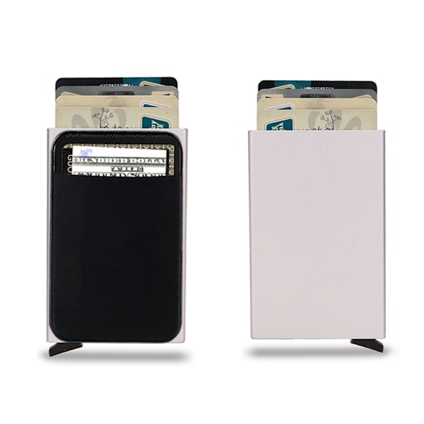 #1 Silver kortfodral för 6 kort - RFID-krypterad unik nu#