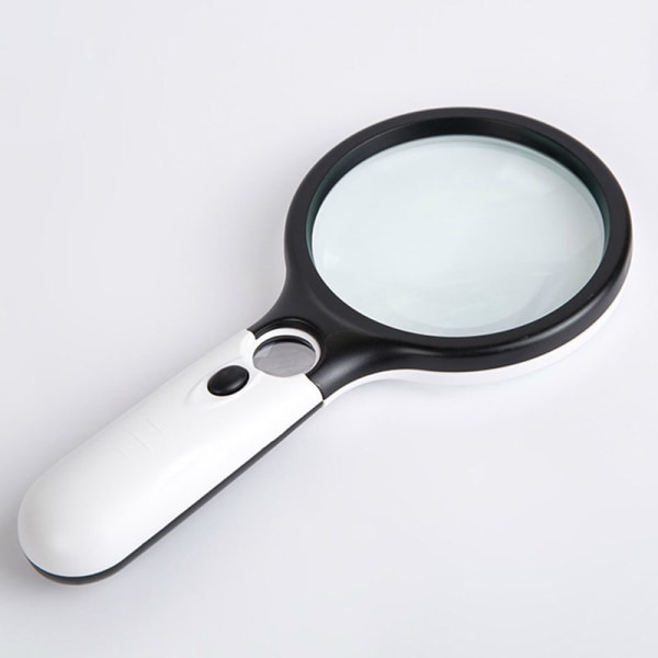 Black White Magnifier with 3X 45X Light, Lighted Reading Magnifi