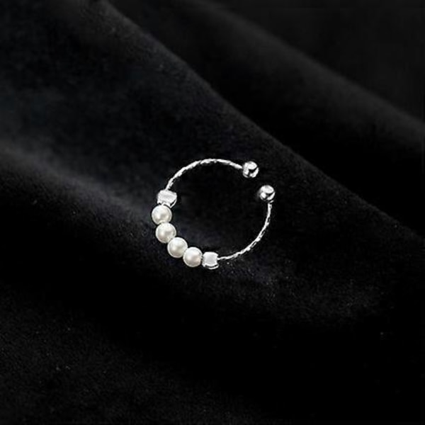 Ångestring i rostfritt stål, antistressring för damer, silver