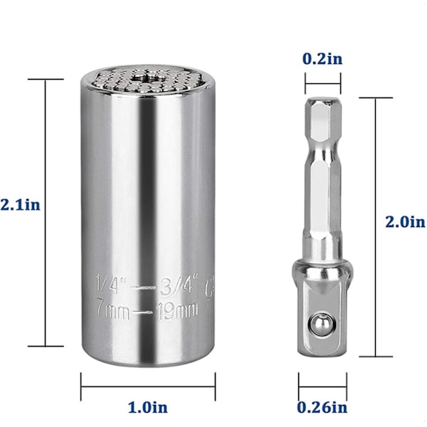 /#/2 st Universal Socket Wrench Set 7-19mm Multifunktionell Reparation Soc/#/