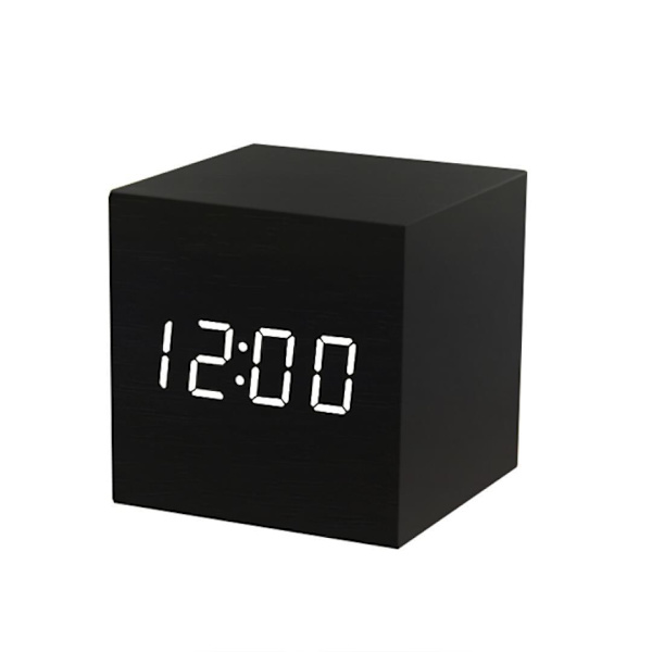 1 Träväckarklocka - Mini LED Digital Klocka med Temperatur T