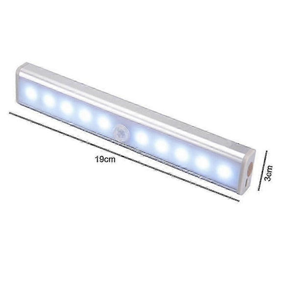 2 stk. Bærbare skabslys Trådløse 10 Led Under Kabinet Belysning Bevægelsessensor Aktiveret Indbygget Genopladeligt Batteri Magnetisk Lille Sikker Nat T