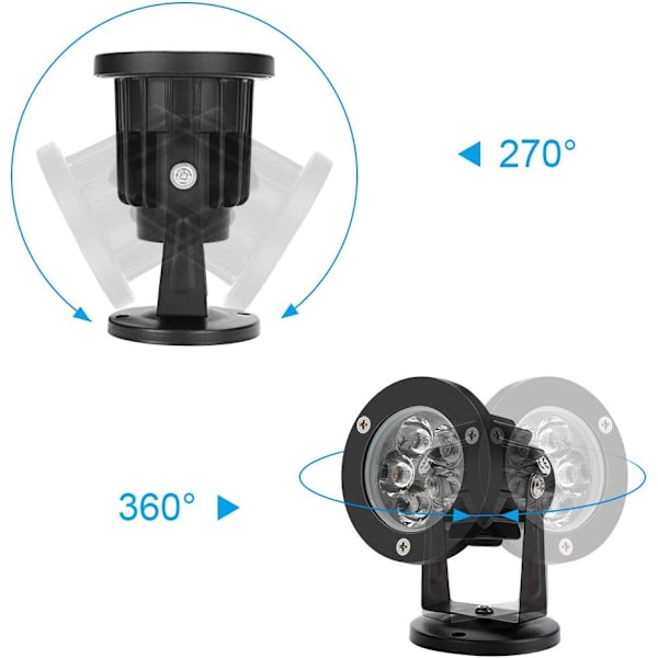 4 kpl Ulkovalot Jalustalla 10W 220V IP65 Vedenkestävä Säädettäv