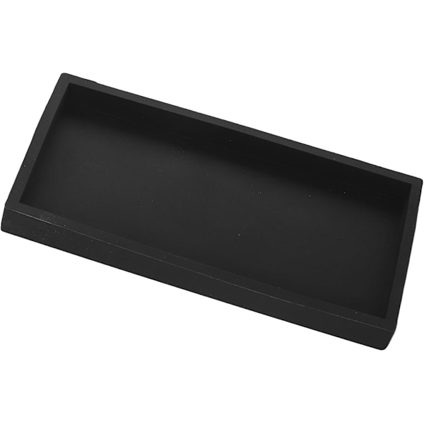 Opbevaringsbakke Let at rengøre Silikone Opbevaringsbakke Holdbar Kosmetik Stue Badeværelse 20*10*1.8cm sort
