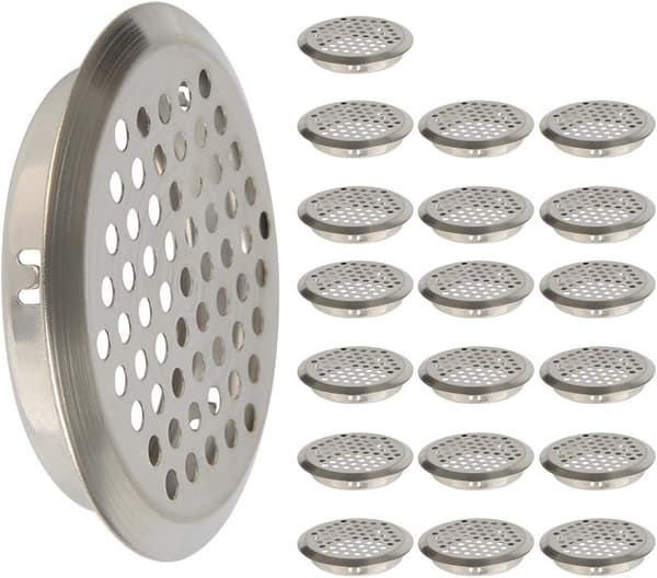 *20 stk 53mm rustfritt stål ventilasjonsgitter rundt mesh Brea*