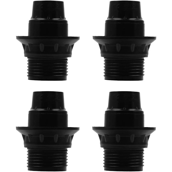 *4 st E14 Sockel Lamphållare 250V 4A Plast Glödlampa Sockelhållare Extern Tråd Retro Stil (Svart)*