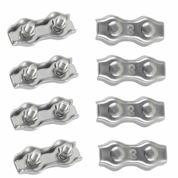 M3 Dobbelt Klips Kabelbinder 304 Rustfritt Stål Dobbelt Linjeklips