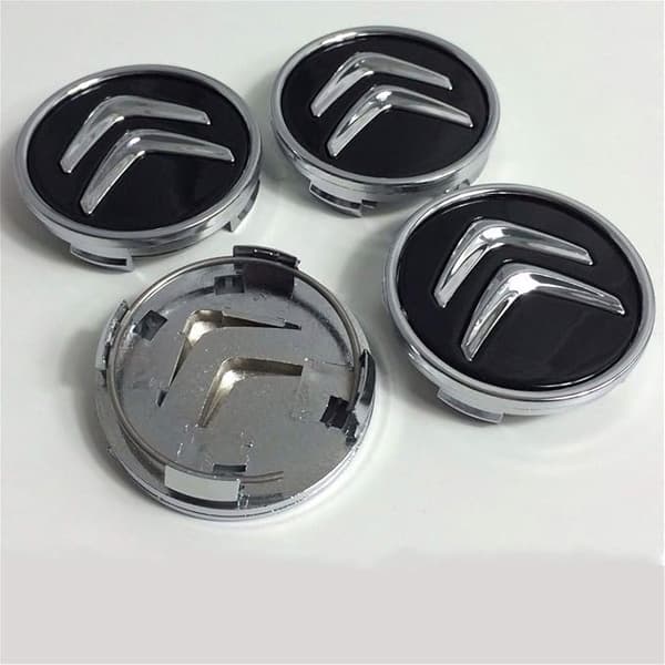 4 st 60 mm Navkapslar Hjulfälg Skydd Emblem Logotyp för Citroen
