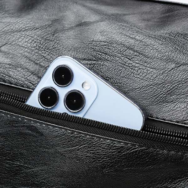 #Brun PU skulderveske for reise#