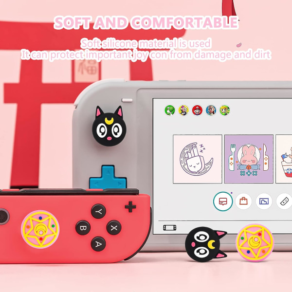 Grepphattar Kompatibla Katt och Stjärna (4 st) med Switch & Switch Lite