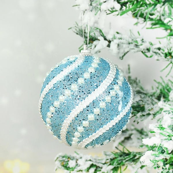 8 cm vit julkula julgransprydnad juldekorationer för hem 2023 nyår träd dekorativa skumbollar 3 st/låda9