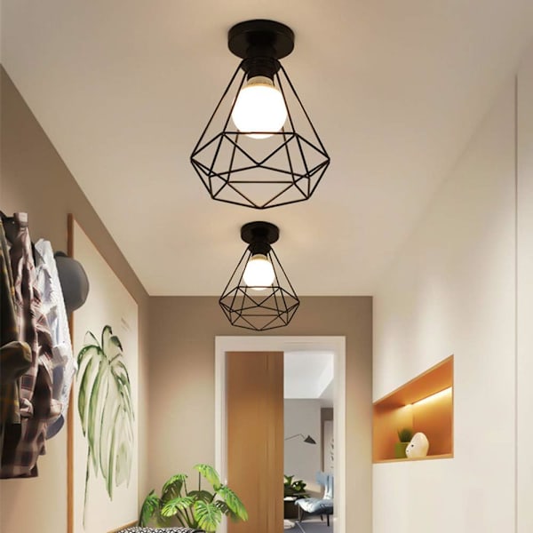 *Retro Taklampe Vintage Industriell Taklampe Diamantform*