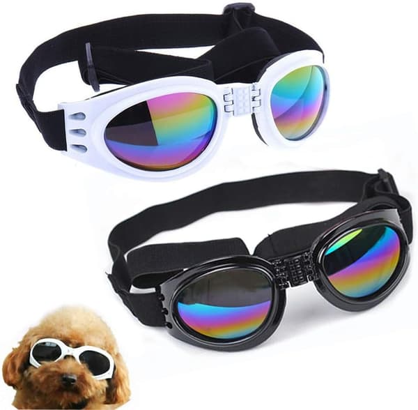 2 stk Stilig Hundebriller Vanntette Vindtette UV-Beskyttelse