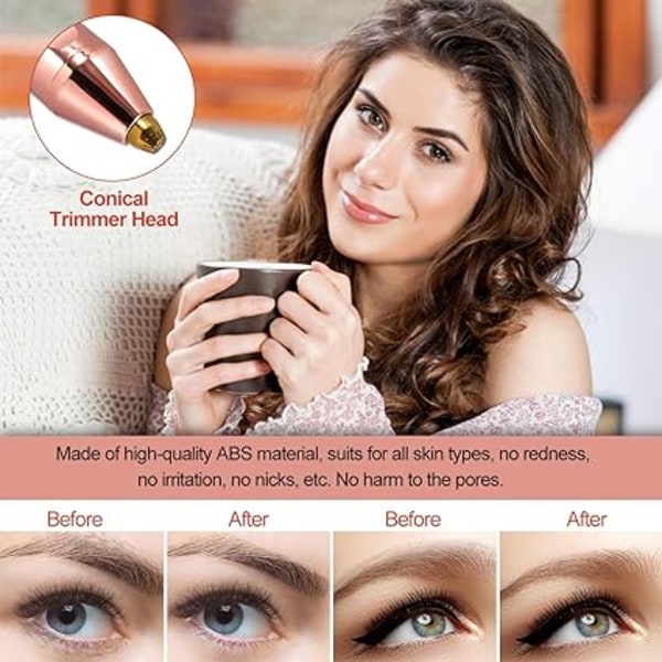 Ögonbrynsepilator, elektrisk rakapparat för kvinnor, 2 i 1 ansikte och ögonbryn