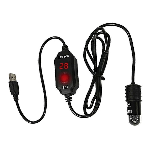 Akvarievarmer med digitalt display 10w Mini for både fersk- og saltvannstermostat