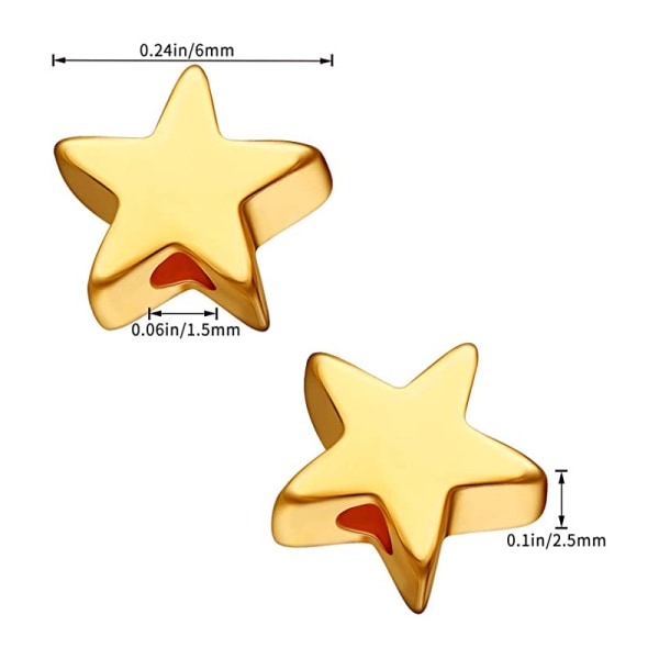 400 stjärnformade distanspärlor, 6 mm, handgjorda