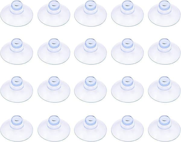 *20-pack små transparenta plastsuctionkoppar, utan krok,*
