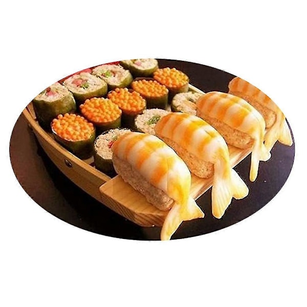 Krydderibakke Krydderiskål Sushi Bræt i Træ Salat Tallerkener Sushi Båd Fad
