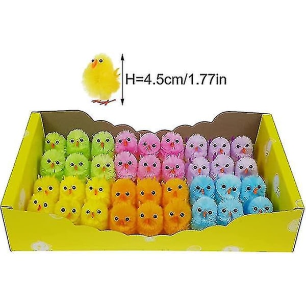 Mini Gul Kyckling Påsk Dekorativ Barnleksak 36/60st Xuangshang60pcscolorful