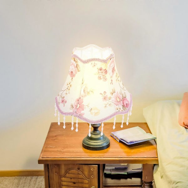 Liten Lampskärm E27 Ljushållare Trumlampskärm Vintage Stil Vägglampskärm