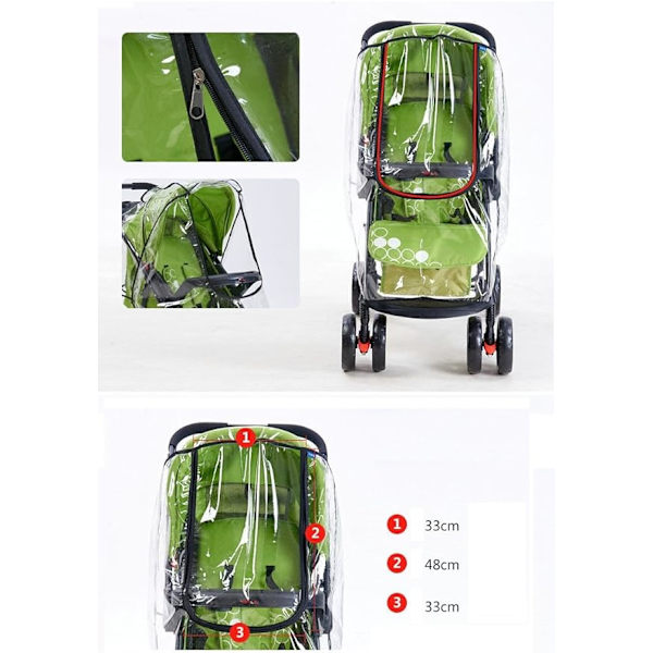 #Regnomslag for barnevogn  Universal vanntett støvdeksel Deksel Anti-UV Regn og vindbeskyttelse for barnevogn#