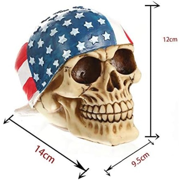 Skalle Skelett Figur Amerikansk Flagga Bandana Ornament Skalle Ornament