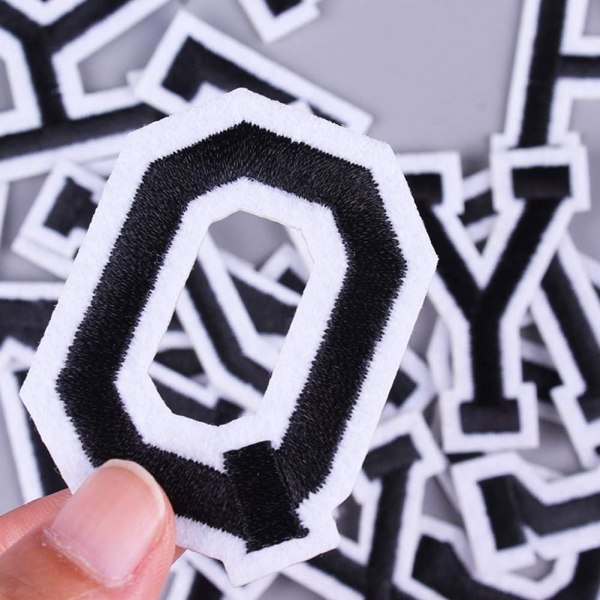 /#/26 stk. engelske alfabet-patches, broderede stofpatches/#/