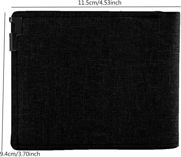 #1pc afslappet denim tegnebog multifunktionel tegnebog, sort#
