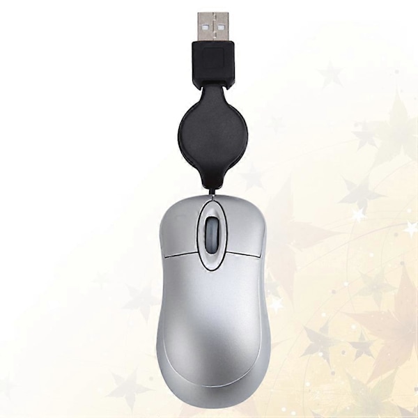 Kreativ USB Kablet Mus Mini Teleskopisk Mus Datamaskin Bærbar Mus (Sølv)