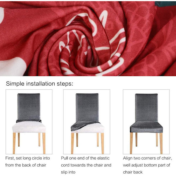 Stolöverdrag med Julmönster, 2-pack, Universal Stretch för Matrum