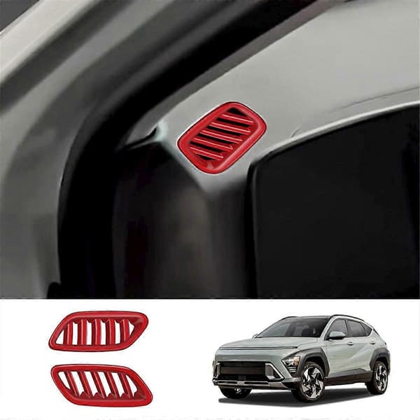 Bil Front Luftventil Dashbord A/C Uttak Ramme Deksel Trim for 2024+ Rød