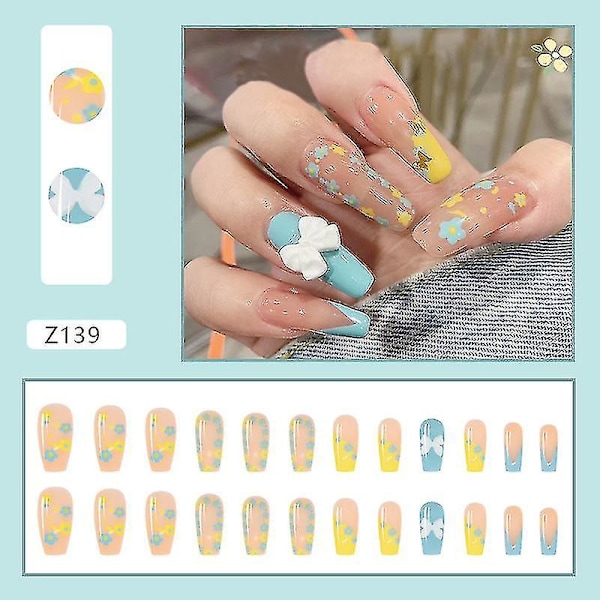 Färska Små Blomma Nagelstickers Balett Rustning Bär Rustning Nagelbit Nagelbit Löstagbar Nagelplåster Nagel