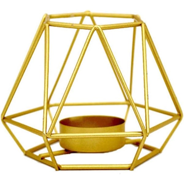 *Kreativ ihålig geometrisk guld järnljusstake bröllopsbord D*