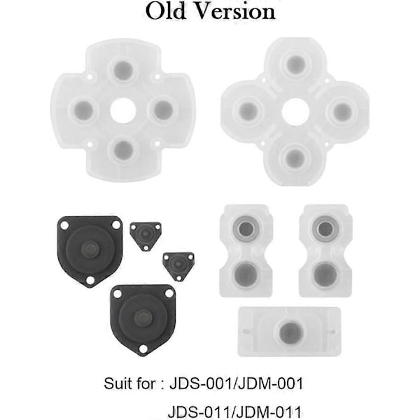 4 Set Silikon Ledande Gummi Pad Knappsatser för Sony Playstation 4 PS4 Kontroller för Dualshock 4 Knappar Reparation Ersättningsdel
